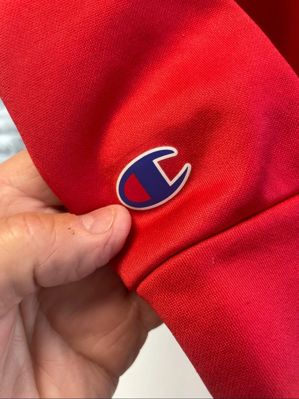 Champion red hooded